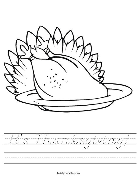 Turkey Dinner Worksheet