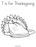 T is for Thanksgiving Coloring Page