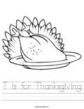 T is for Thanksgiving Worksheet