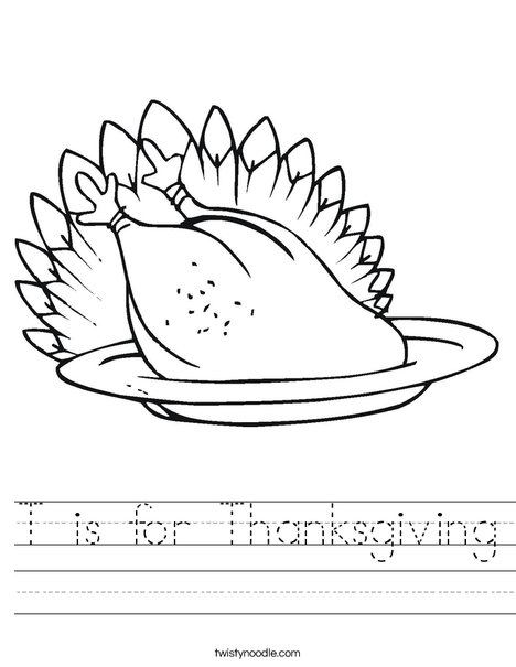 Turkey Dinner Worksheet