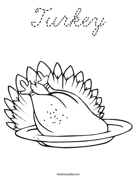 Turkey Dinner Coloring Page