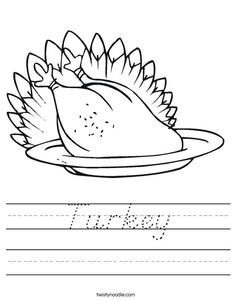 Turkey Dinner Worksheet