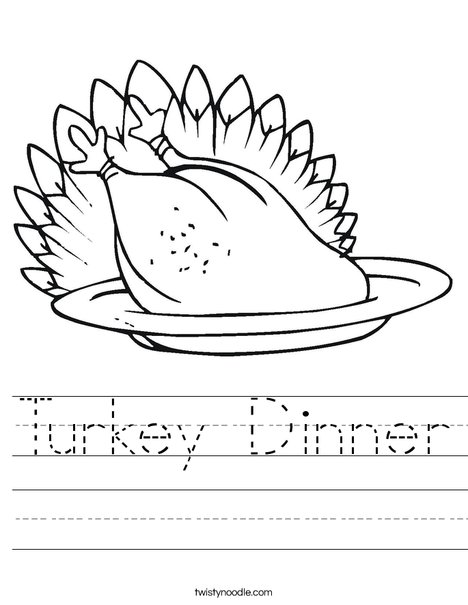 Turkey Dinner Worksheet