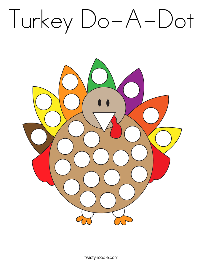 Turkey Do-A-Dot Coloring Page