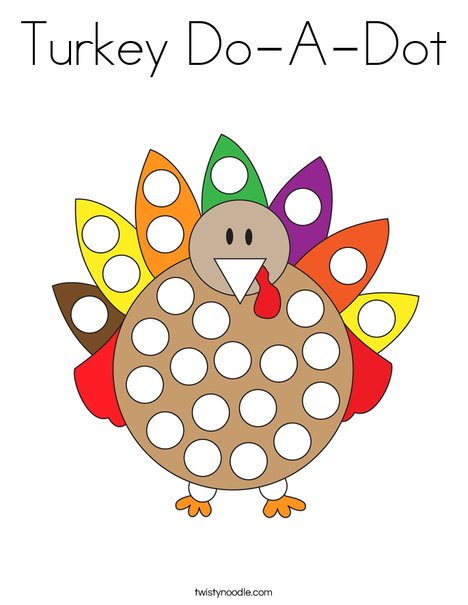 Turkey Do A Dot Coloring Page Twisty Noodle Turkey Do A Dot Coloring Page Twisty Noodle
