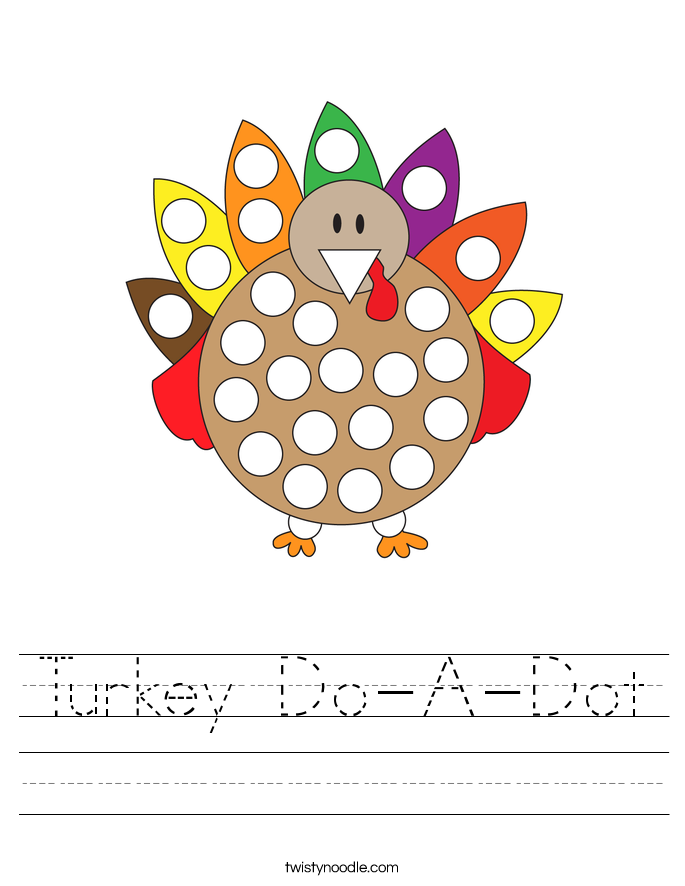 Turkey Do-A-Dot Worksheet