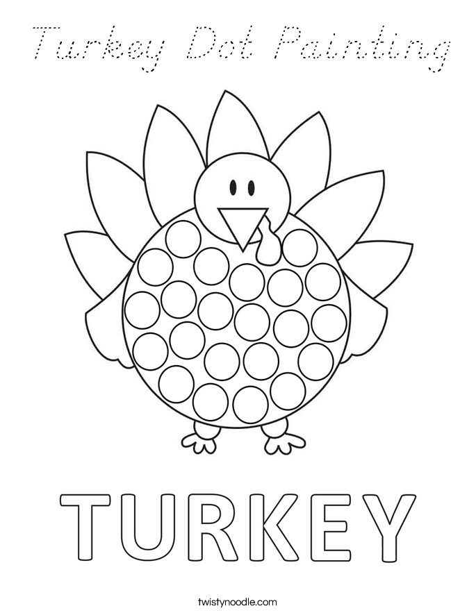 Turkey Dot Painting Coloring Page