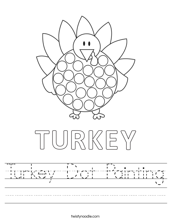 Turkey Dot Painting Worksheet
