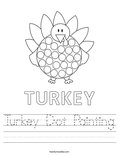 Turkey Dot Painting Worksheet