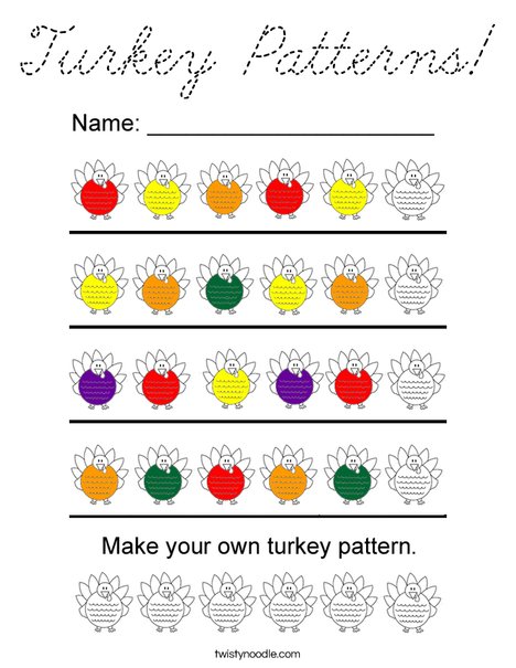 Turkey Pattersn Coloring Page