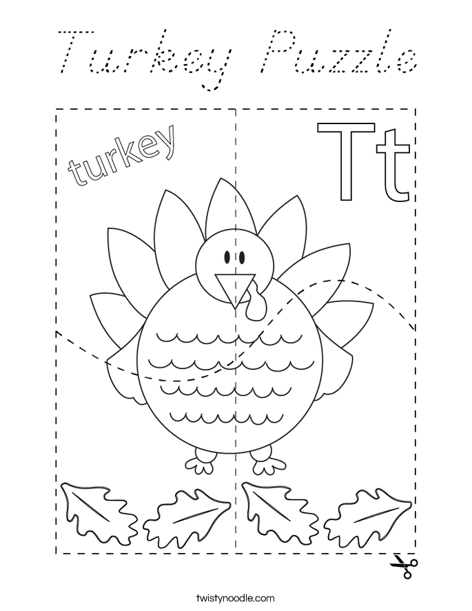 Turkey Puzzle Coloring Page