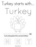 Turkey starts with... Coloring Page