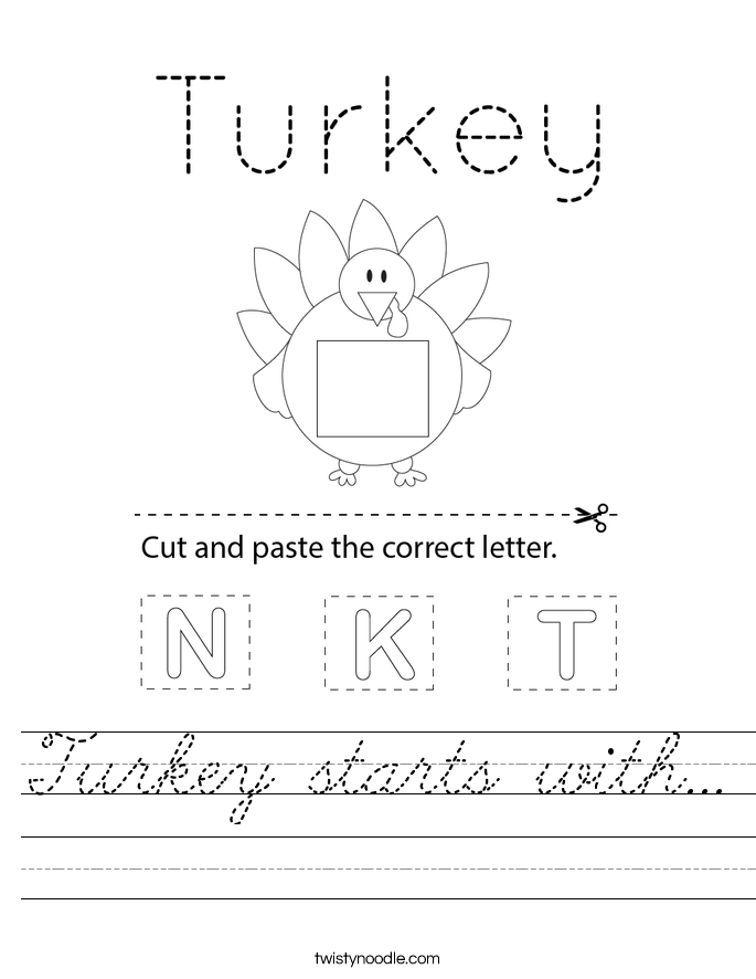 Turkey starts with... Worksheet