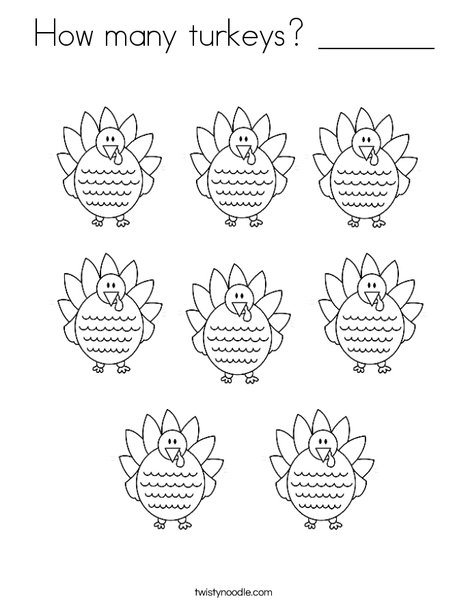 TurkeyCounting Coloring Page