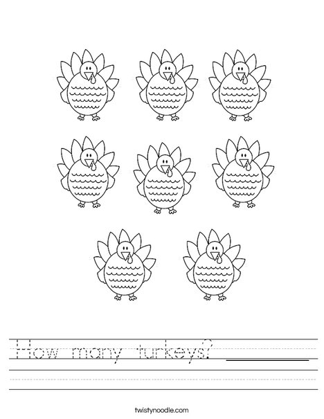 TurkeyCounting Worksheet