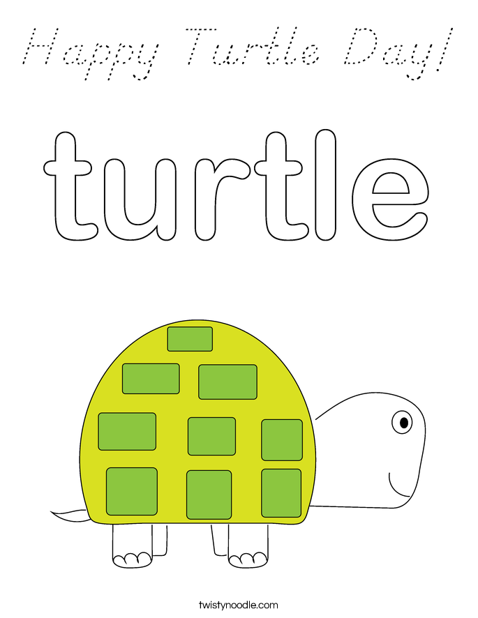 Happy Turtle Day! Coloring Page