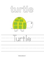 Turtle Handwriting Sheet