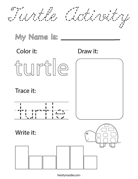 Turtle Activity Coloring Page
