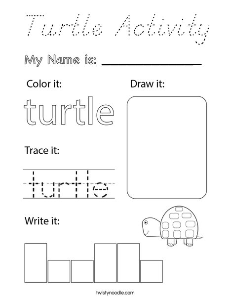 Turtle Activity Coloring Page