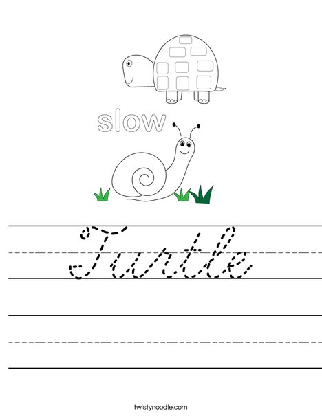 Turtle and Snail Worksheet