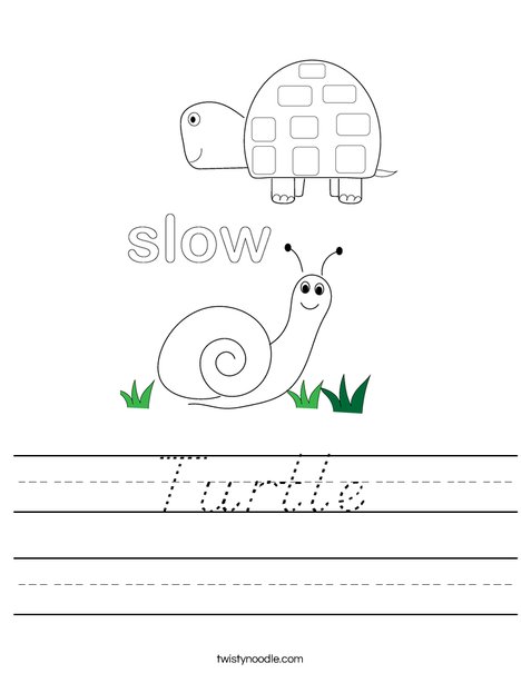 Turtle and Snail Worksheet