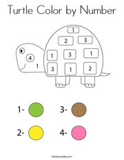 Turtle Color by Number Coloring Page