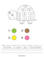 Turtle Color by Number Handwriting Sheet