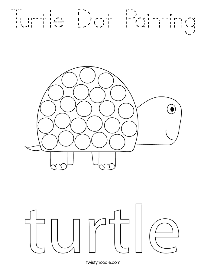 Turtle Dot Painting Coloring Page
