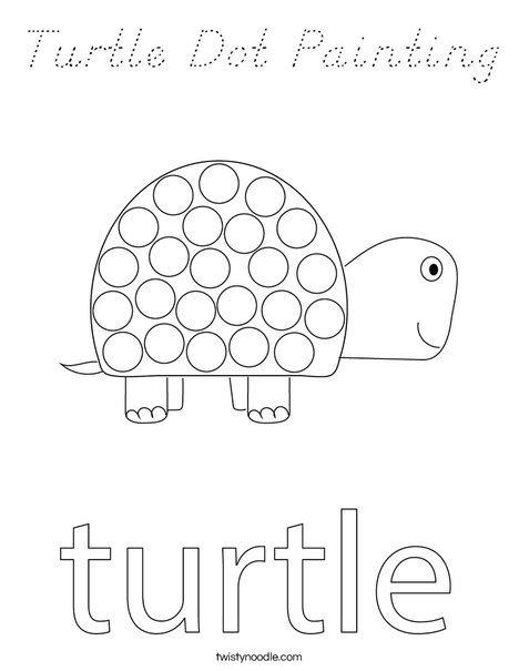 Turtle Dot Painting Coloring Page