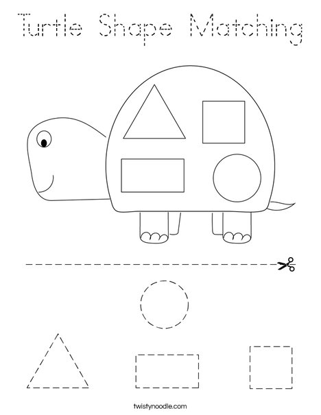 Turtle Shape Matching Coloring Page