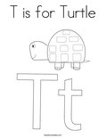 T is for TurtleColoring Page