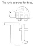The turtle searches for food. Coloring Page