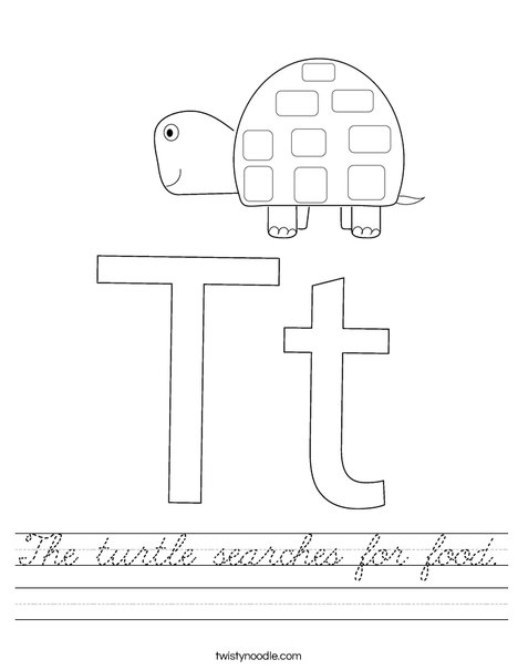 T is for Turtle Worksheet