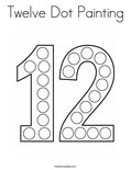 Twelve Dot Painting Coloring Page