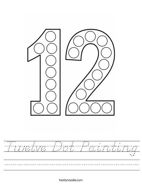 Twelve Dot Painting Worksheet