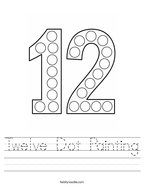 Twelve Dot Painting Handwriting Sheet