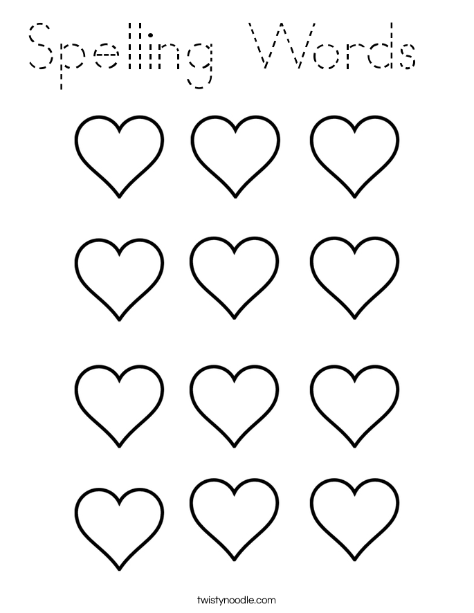 Spelling Words  Coloring Page