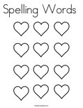 Spelling Words  Coloring Page