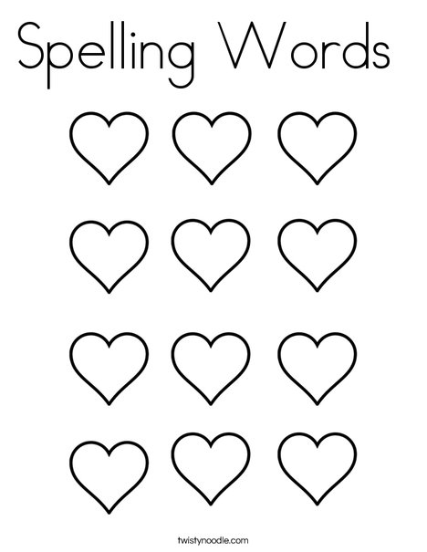 Twelve Hearts Coloring Page