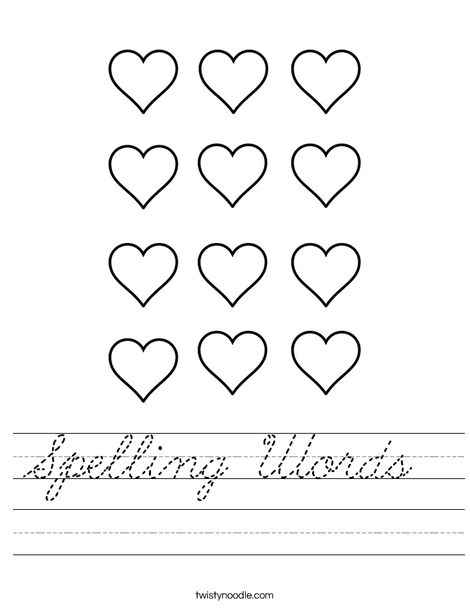 Spelling Words  Worksheet