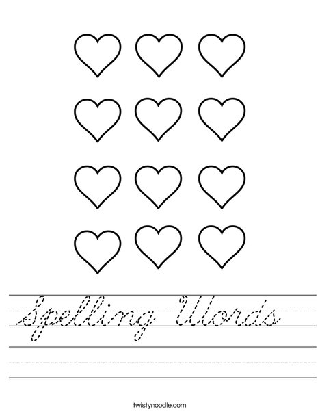 Twelve Hearts Worksheet