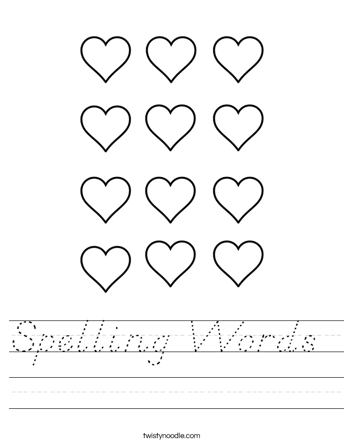 Spelling Words  Worksheet