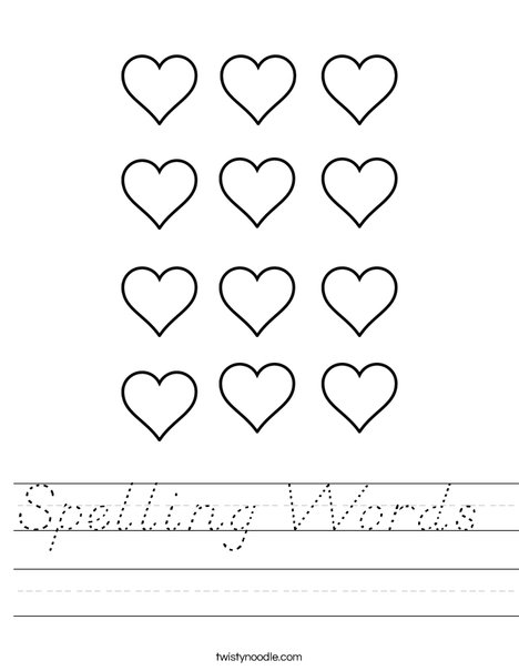 Twelve Hearts Worksheet