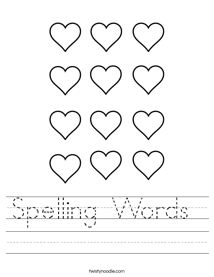 Spelling Words  Worksheet