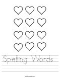 Spelling Words  Worksheet