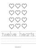 twelve hearts Worksheet