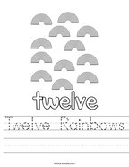 Twelve Rainbows Handwriting Sheet