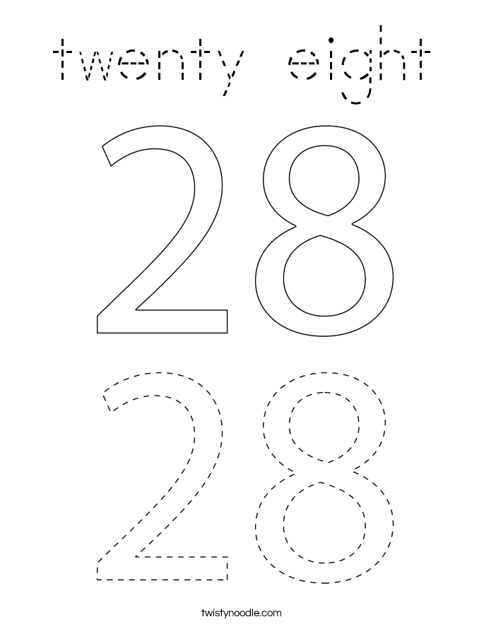 twenty eight Coloring Page