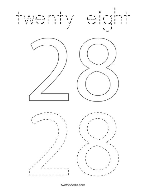 Twenty Eight Coloring Page
