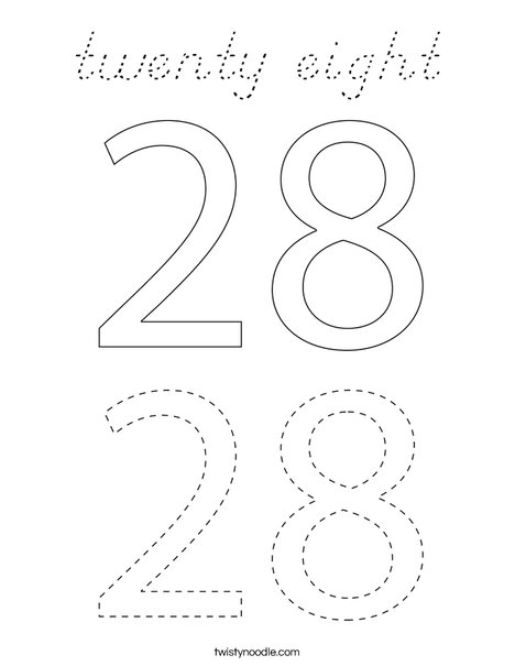 Twenty Eight Coloring Page